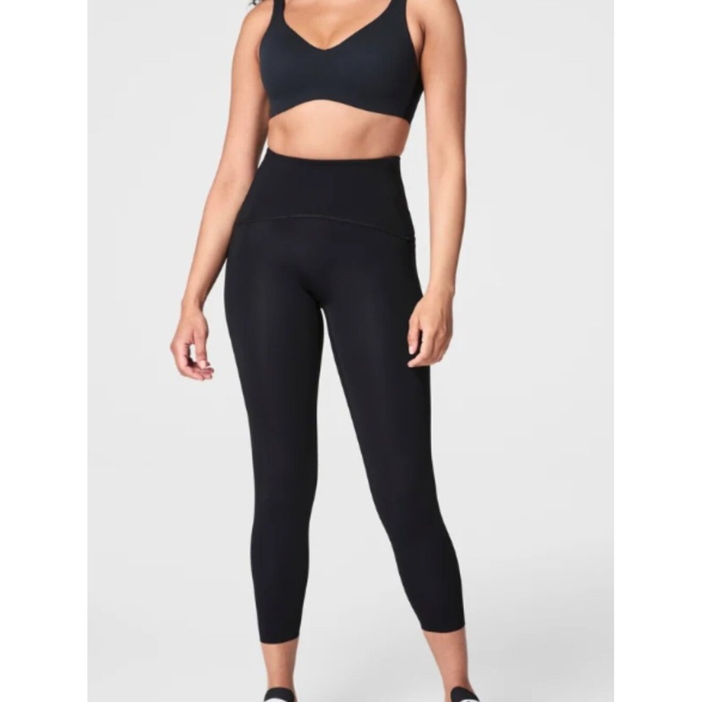 SPANX Booty Boost Side Pocket Leggings Black Large Activewear Yoga Pants
